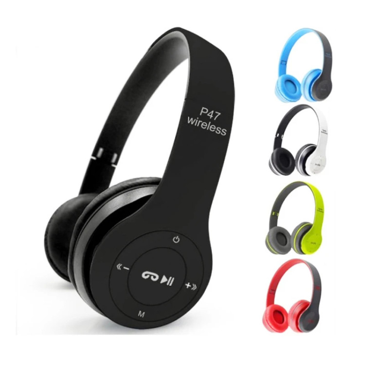 هدفون بلوتوثی P47 Wireless تاشو، دارای میکروفون و رادیو FM