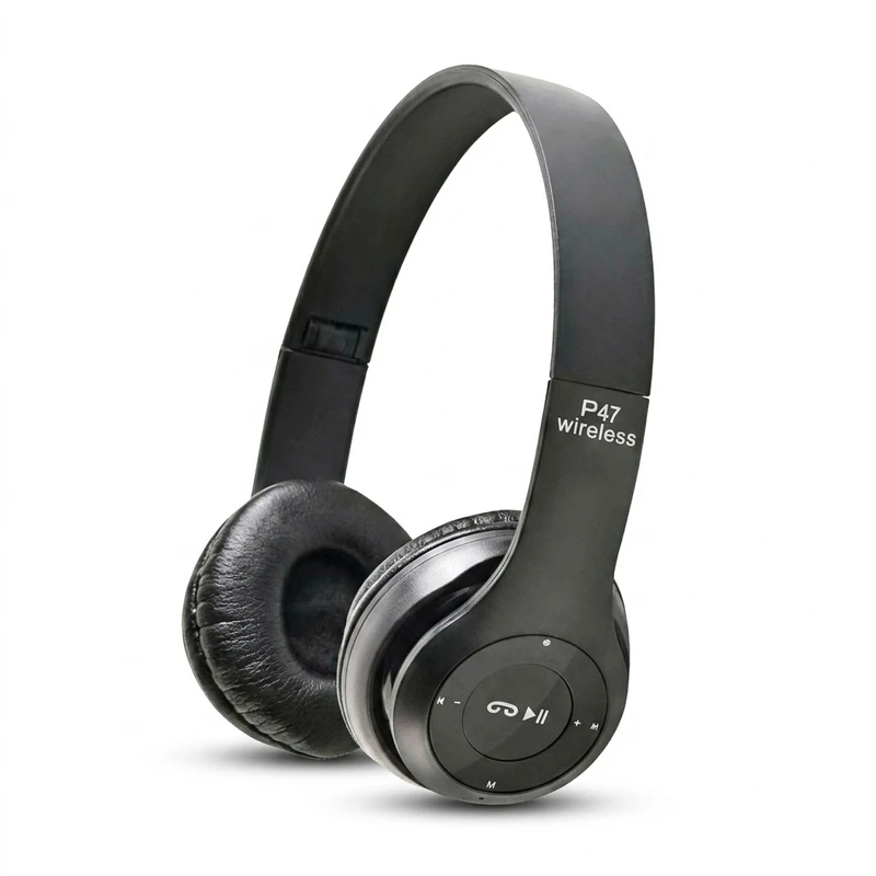 هدفون بلوتوثی P47 Wireless تاشو، دارای میکروفون و رادیو FM