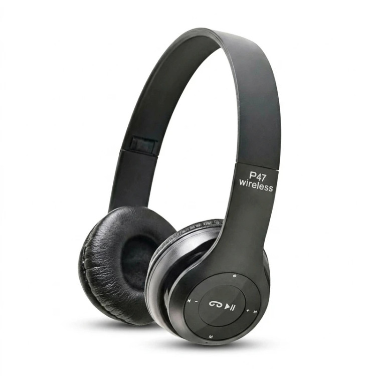 هدفون بلوتوثی P47 Wireless تاشو، دارای میکروفون و رادیو FM