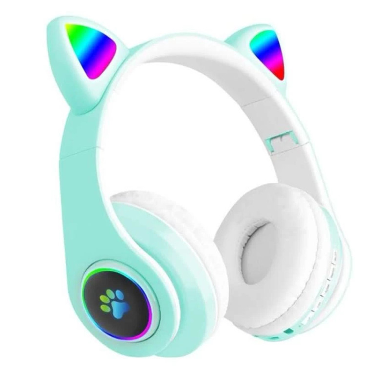 هدست بلوتوثی MZ-023 | هدفون گربهای RGB کودک